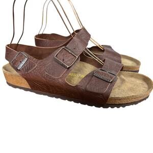 Birkenstock Milano Mens Oiled Leather Sandals Comfort Shoes Ankle Strap sz 13